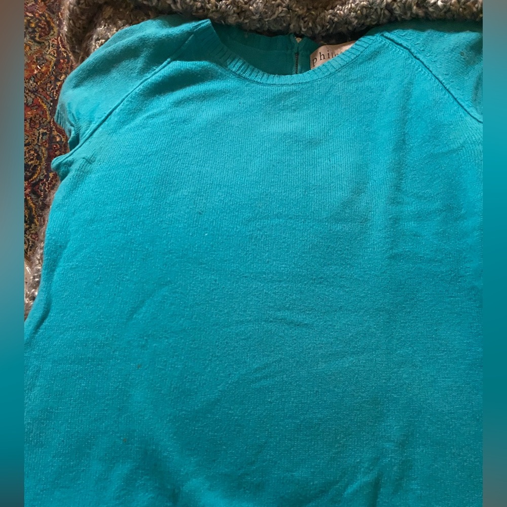 Philosophy Teal Crew Neck Sweater